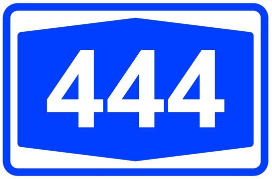 Illustration eines Autobahnschildes der Autobahn 444 in Deutschland	