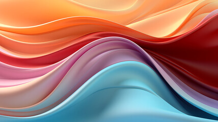 Fototapeta premium Colorful abstract gradient glowing wavy fabric stripes