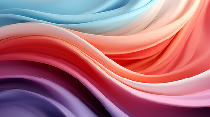 Fototapeta premium Colorful abstract gradient glowing wavy fabric stripes