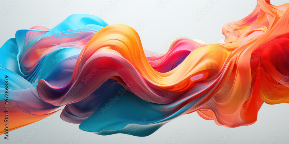 Wall mural a harmonious blend of colors in a dynamic 3d abstract.