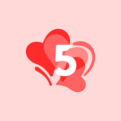 Number 5 logo or symbol template design