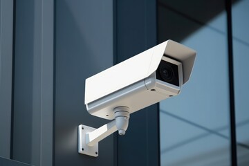 Security Camera On Modern Building For Surveillance - obrazy, fototapety, plakaty