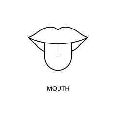 mouth concept line icon. Simple element illustration. mouth concept outline symbol design.