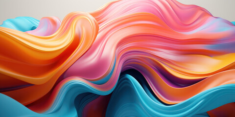 Obraz premium Mesmerizing 3D artwork with dynamic colors creating a visual depth.