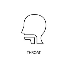 throat concept line icon. Simple element illustration. throat concept outline symbol design.