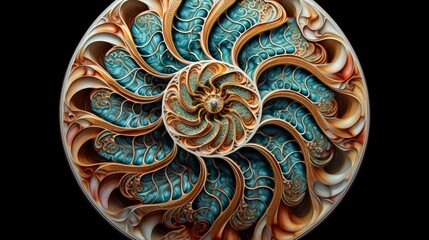 A mandala resembling the patterns of a seashell, a reminder of the beauty found in the spiral of life's journey.