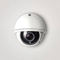 The surveillance camera is white. Generative AI - obrazy, fototapety, plakaty