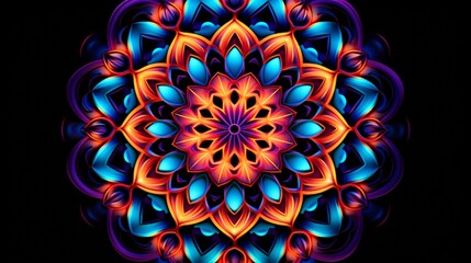 A mandala resembling the patterns of a kaleidoscope, a celebration of colors and shapes in constant motion.