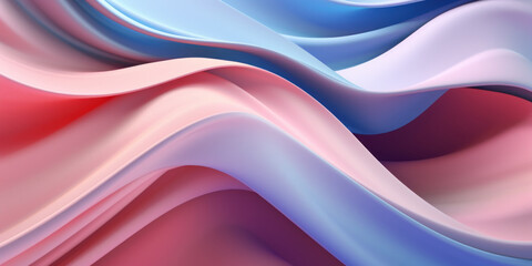 Fototapeta premium Elegant wavy formations of ribbons in a surreal 3D.