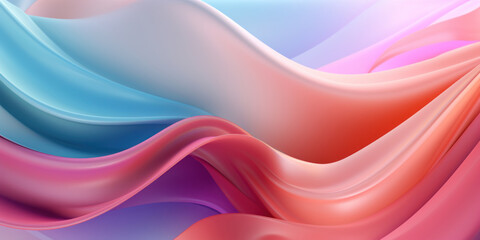 Obraz premium Elegant wavy formations of ribbons in a surreal 3D.
