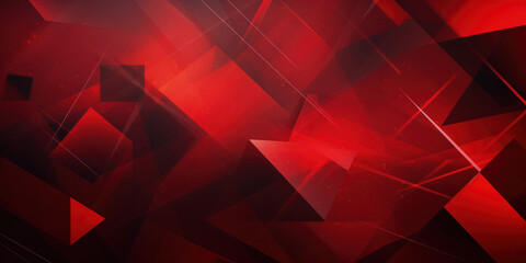 Luminous red abstract with layered geometric patterns. - obrazy, fototapety, plakaty