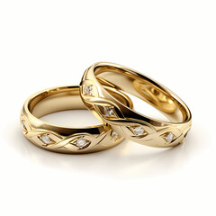 Bridal rings isolated on white background