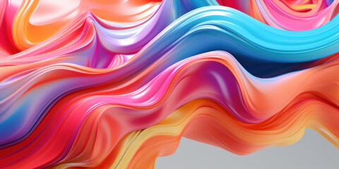 Fototapeta premium Mesmerizing 3D artwork with dynamic colors creating a visual depth.