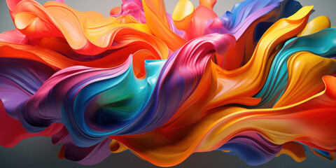 Colorful 3D abstract art, presenting a dance of colors.