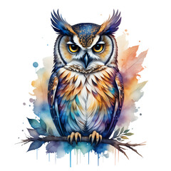 owl on blue background