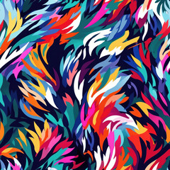 Colorful abstract floral seamless pattern. - obrazy, fototapety, plakaty