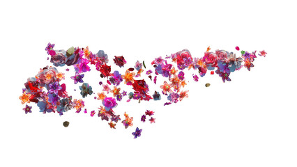 Summer wind background with flying petals