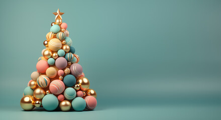 A magic decorated christmas tree with gifts background