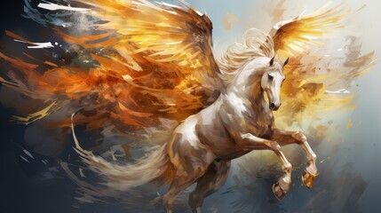 The winged horse pegasus from the greek mythology

