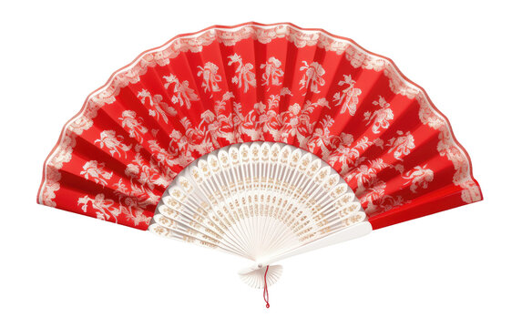 Graceful Chinese Artistry Fan on isolated background