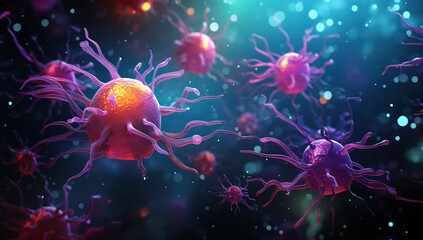 Obraz premium Realistic photo bacterium. Created with Generative AI