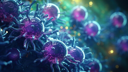 Obraz premium Realistic photo bacterium. Created with Generative AI