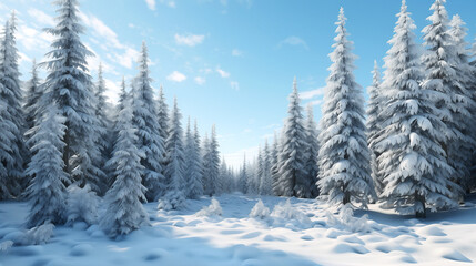 Fototapeta premium winter landscape forest with snow winter desktop wallpaper