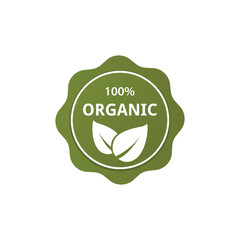Eco icon, organic label. Vector illustration