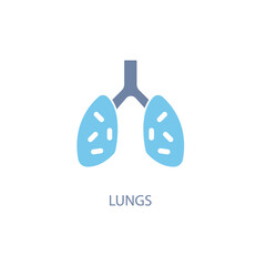 Human lungs concept line icon. Simple element illustration.Human lungs concept outline symbol design.