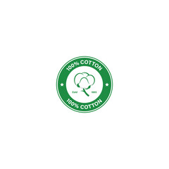 Cotton logo design, circular label vector graphics