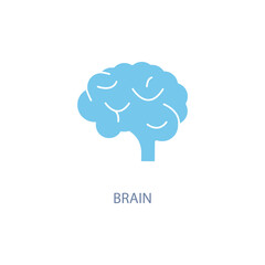 Human brain medical concept line icon. Simple element illustration. Human brain medical concept outline symbol design.