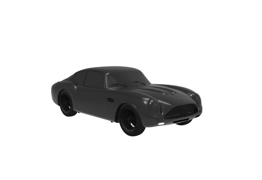 aston martin car angle view without shadow 3d render