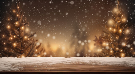christmas tree with snow
