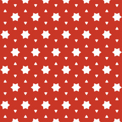 Red and white stars Christmas seamless pattern