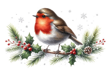 Christmas Robin in Festive Setting