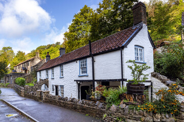 Fototapeta na wymiar Cottages in Cheddar village in Somerset, England