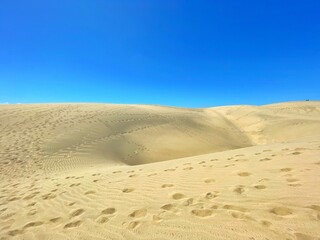 Stunning sand dunes of Maspalomas in Gran Canaria, Canary Islands