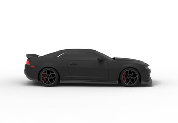car side view with shadow 3d render
