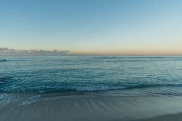 Scenic Waikiki beach vista at dawn, Oahu, Hawaii