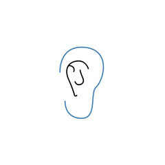 Ear concept line icon. Simple element illustration.Ear concept outline symbol design.