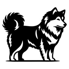 Yakutian Laika vector silhouette illustration black color