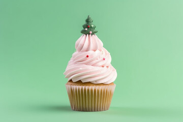 Christmas Tree Shaped Cupcake - Created with Generative AI Tools