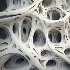 Ai generated abstract futuristic background wall texture detail. wire. hole. white color.