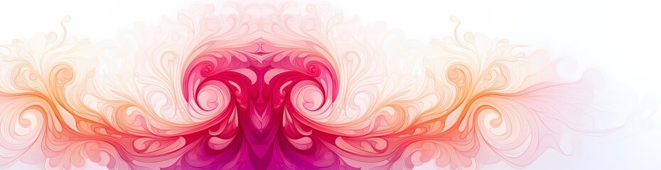 Artistic pink and orange watercolor wave flowing. Beautiful, unique banner for emotions, connections, greetings. Soft swirl for connectness.