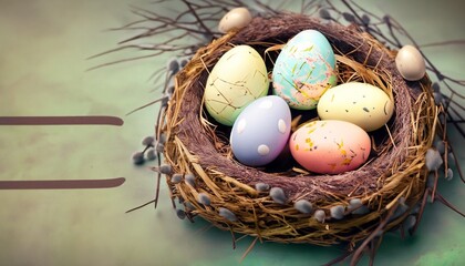 easter eggs in a basket