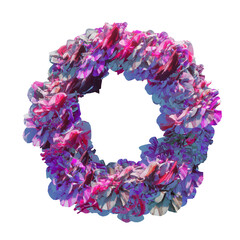 Floral wreath made from wildflowers and leaves
