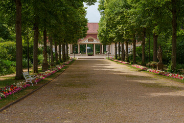 Kurpark im Bayerischen Staatsbad Bad Bocklet, Landkreis Bad Kissingen, Unterfranken, Franken, Bayern, Deutschland