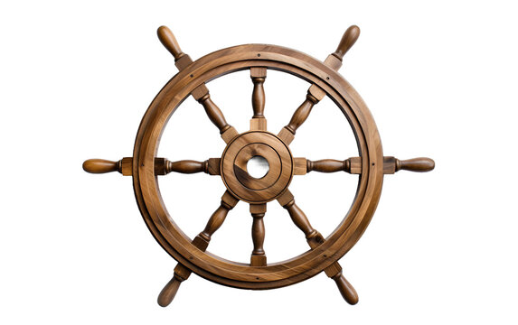 Antique Ship Captain steering Wheel on isolated background