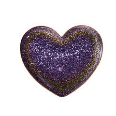 Glittery 3d heart isolated on transparent