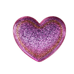 Heart glitter with flashes isolated on transparent background. Light heart for holiday cards, banners, invitations. Heart-shaped gold wire glow.